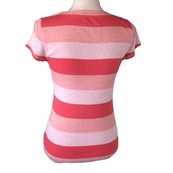Gap Salmon and Peach Striped Tee - Picture 3 of 5